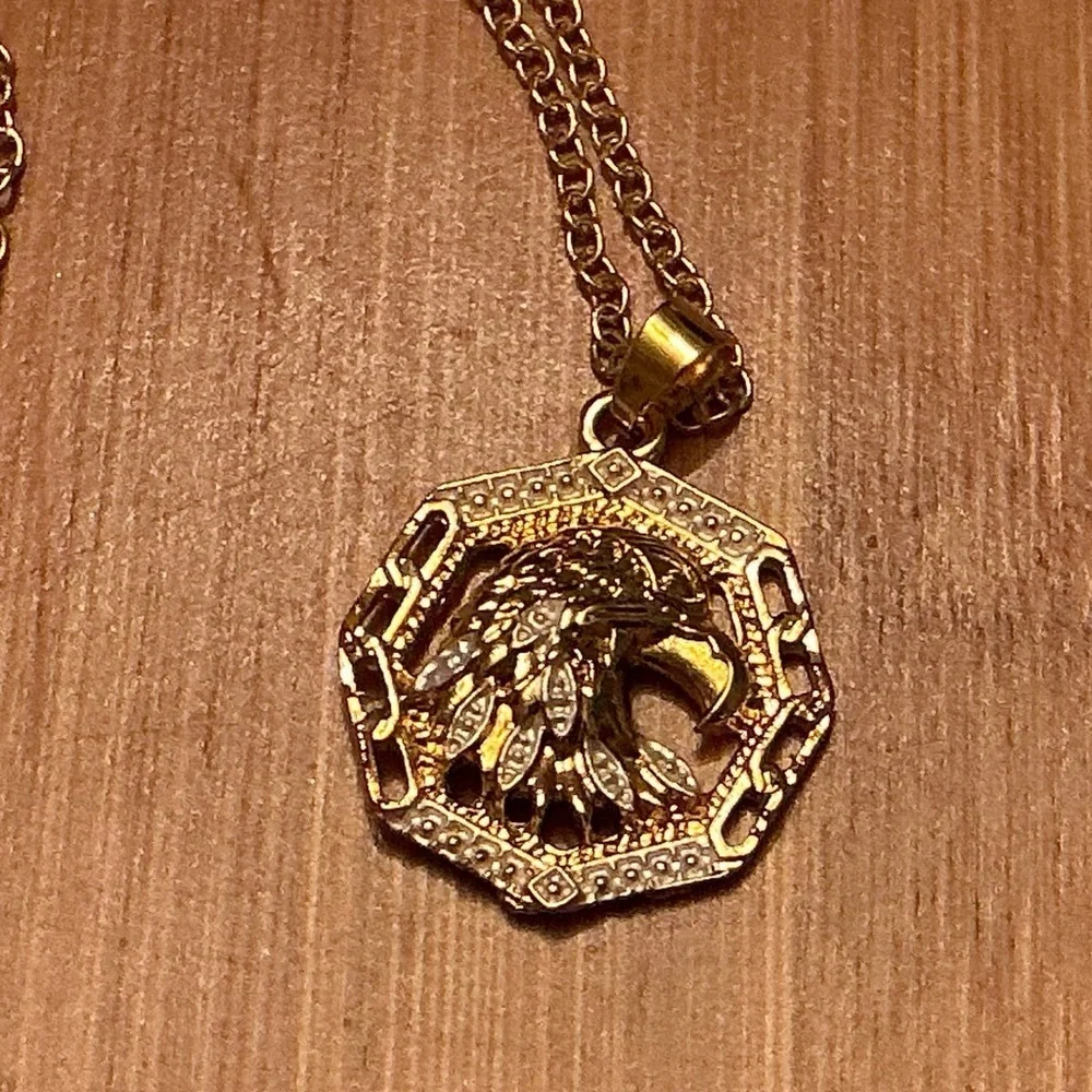 Unique Eagle Necklace pendants with chain, 22”.  Brand New!
